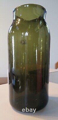 Large, Antique Black Glass French Food Storage Jar with Pontil in Good Condtion