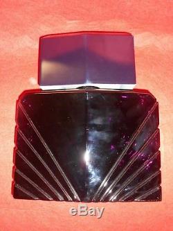 Large Art Deco Display Dark Amethyst Perfume Bottle (amethyst Noir Bouteille)