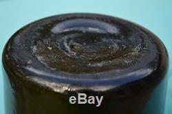 Large Black Glass Fruit Jar with Open Pontil c. 1800