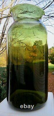 Large, Bold Antique Black Glass French Food Storage Jar, Pontil. Good Condtion