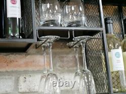 Large Size Industrial Metal Wine Rack Wall Storage Cabinet Bottle Glass Shelf