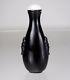 Late 19th C. Carved, Black Peking Glass Tear-shaped Snuff Bottle