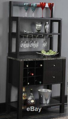 Liquor Cabinet Wine Tower Home Bar Stand Bottle Glass Rack Holder Storage Drawer