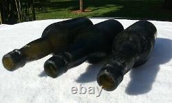 Louisiana 1860's Antique Sea-washed Black Glass Beer Bottle Accent Pieces