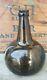 Lovely Antique 1800s Dutch Onion Black Glass Bottle String Lip Open Pontil
