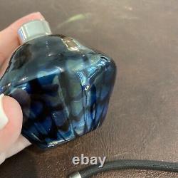 Lundberg Studios 1984 Perfume Atomizer Art Glass NEW Defective Blue Black Green