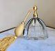 Marcel Franck Paris French Art Glass Perfume Bottle Atomizer Gold Black