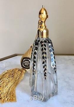 MARCEL FRANCK Paris French Art Glass Perfume Bottle ATOMIZER Gold Black