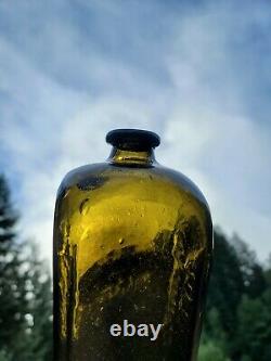 MINT ANTIQUE AVAN HOBOKEN ROTTERDAM CASE GIN! OLD APPLIED SEAL Black Glass Bottle