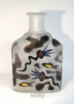 MINT ULRICA HYDMAN VALLIEN KOSTA BODA Vase Bottle Black Magic Glass