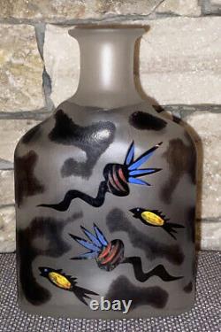 MINT ULRICA HYDMAN VALLIEN KOSTA BODA Vase Bottle Black Magic Glass