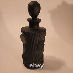 Made In France 0 75 7 Black Satin Glass Perfume Bottle Tree Trunk Excellent