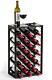 Mango Steam 23 Bottle Wine Rack With Glass Table Top Black