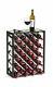 Mango Steam 32 Bottle Wine Rack With Glass Table Top, Black