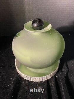 Marcello Furlan for L. I. P. Vintage Black and Frosted Green Murano Glass Bottle