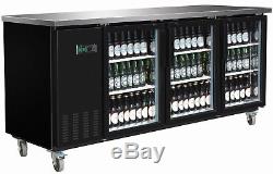 Maxx Cold 90.4 Commercial 3 Glass Door Back Bar Beer Bottle Refrigerator Cooler
