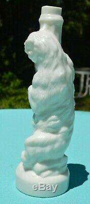 Milk Glass Figural Polar Bear Climbing Lamp Post Bottle C. 1900