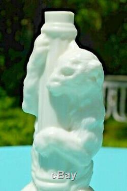 Milk Glass Figural Polar Bear Climbing Lamp Post Bottle C. 1900