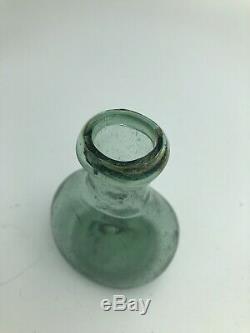 Mini Green Flask String Lip Kick Up Pontil 1700 (black glass style & time frame)