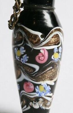 Miniature Venetian Glass Perfume Bottle with Murrine Italian Murano 19th Cent