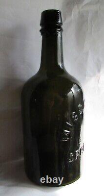 Missisquoi A Springs Vermont Spring Water Quart Bottle Dark Olive Black Glass