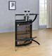 Modern Contemporary 2-shelf 3-bottle Wine Rack Bar Unit Smoked With Glass Top