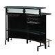 Modern Free Standing Bar Home Pub With 8 Bottle Wine Rack Steamware Tempered Glass