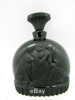 Moiret Circe Black Glass Perfume Bottle Wolf Figural, C 1930