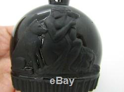 Moiret Circe Black Glass Perfume Bottle Wolf Figural, C 1930