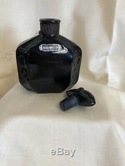 Mon Peche Poiret Paris Black Glass Octagonal Perfume Bottle, Excellent Cond