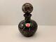 Murano Glass Decanter Perfume Bottle Withstopper-aventurine Copper & Black Art