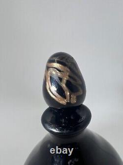 Murano Venetian glass Perfume bottle black gold bronze