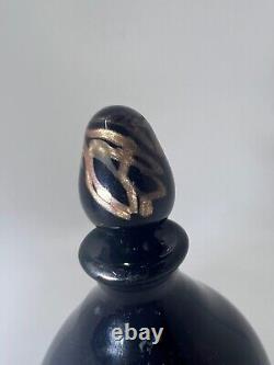 Murano Venetian glass Perfume bottle black gold bronze