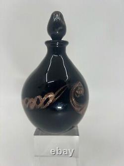 Murano Venetian glass Perfume bottle black gold bronze