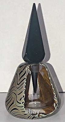 Museum Quality Craig Zweifel Art Glass Perfume Bottle Signed 1996 Black Stopper