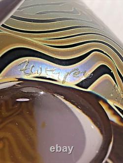 Museum Quality Craig Zweifel Art Glass Perfume Bottle Signed 1996 Black Stopper