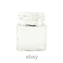 NEW 2 oz Glass SQUARE Bottle Jars Containers with Screw Lid Caps 120 Count Box