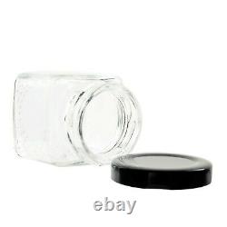 NEW 2 oz Glass SQUARE Bottle Jars Containers with Screw Lid Caps 120 Count Box
