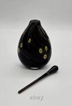 Nancy Freeman Blown Black Art Glass Millefiori Perfume Bottle Signed (12 of 83)
