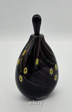 Nancy Freeman Blown Black Art Glass Millefiori Perfume Bottle Signed (12 of 83)