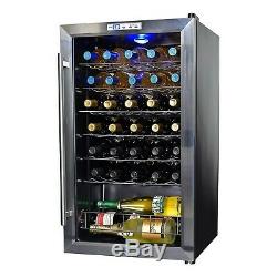NewAir 33 Bottle Wine Cooler Fridge Glass Door Digital Display Chiller
