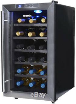 NewAir Freestanding Wine Beverage Cooler Double-paned Glass Door 18 Bottle