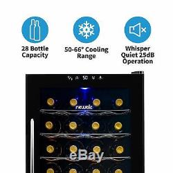 NewAir Wine Refrigerator 28 Bottle Freestanding Wine Chiller Fridge Glass Door