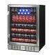 Newair 177 Can 92 Bottle Refrigerator Beverage Cooler Reversible Glass Door