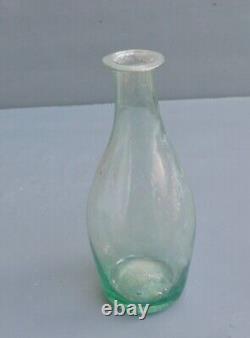 Nice Antique clear green glass medicine bottle, Dutch 18th. Century