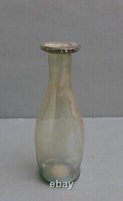 Nice Antique clear green glass medicine bottle, Dutch 18th. Century