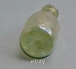 Nice Antique clear green glass medicine bottle, Dutch 18th. Century