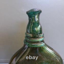 Nice Antique green glass saddle flasks-bottle, Islamic Middle East 18th. 19th. C