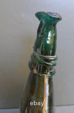 Nice Antique green glass saddle flasks-bottle, Islamic Middle East 18th. 19th. C