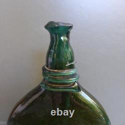 Nice Antique green glass saddle flasks-bottle, Islamic Middle East 18th. 19th. C